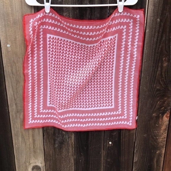 Square Scarf Red and white - Picture 2 of 5